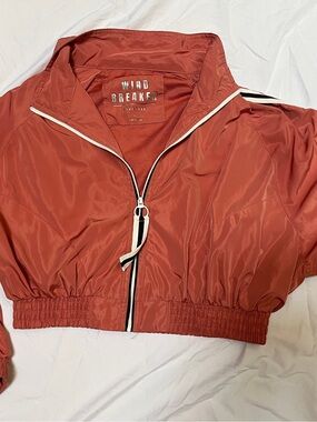 Love Tree Rust Cropped Windbreaker Bomber Jacket